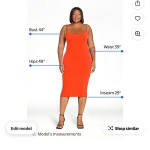 Planet Gold Orange Bodycon Midi Dress Spaghetti Strap